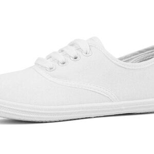 New sz 5.5 M  enusCelia Women's Rainbow Lace Up Sneaker Shoes (US,White)